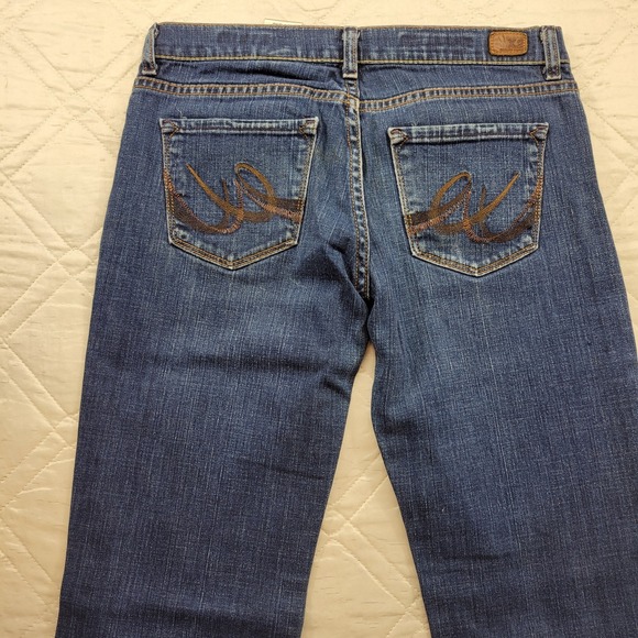 X2 Curvy Regular Rise Boot Cut distressed blue jeans size 6 waist 31 - Picture 10 of 10